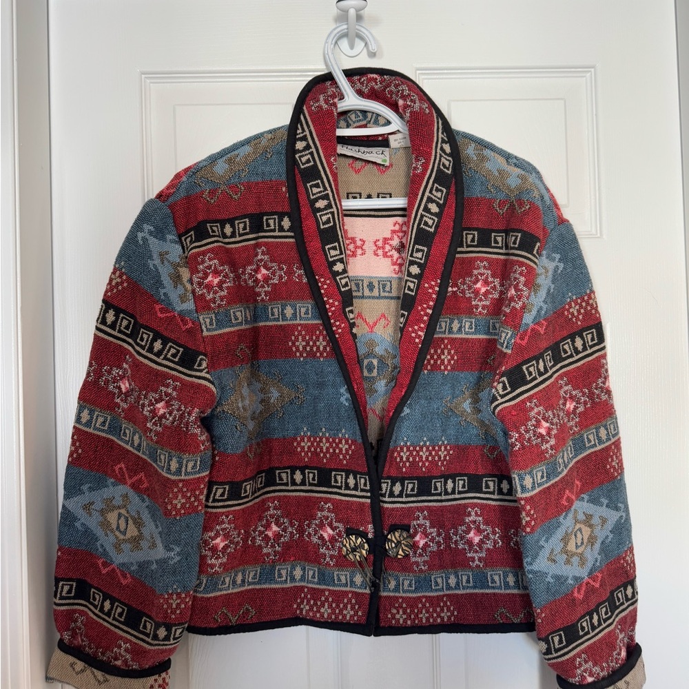 Vintage Aztec quilted blazer/bolero